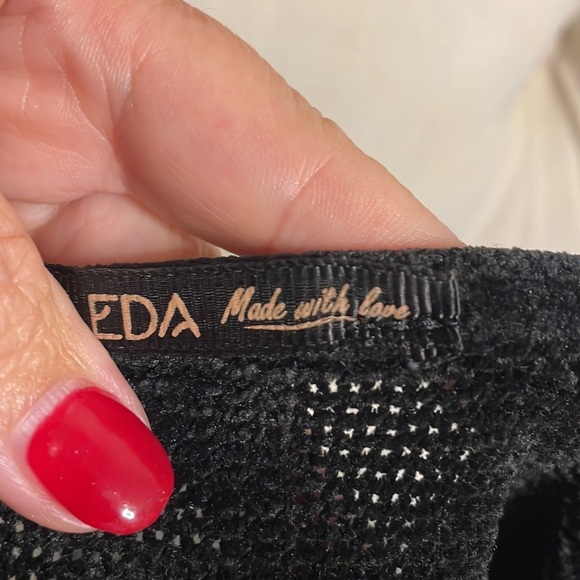 NIDODILEDA luxury soft wool formal midi media dress sequins fringe sweater blk M - Picture 10 of 17